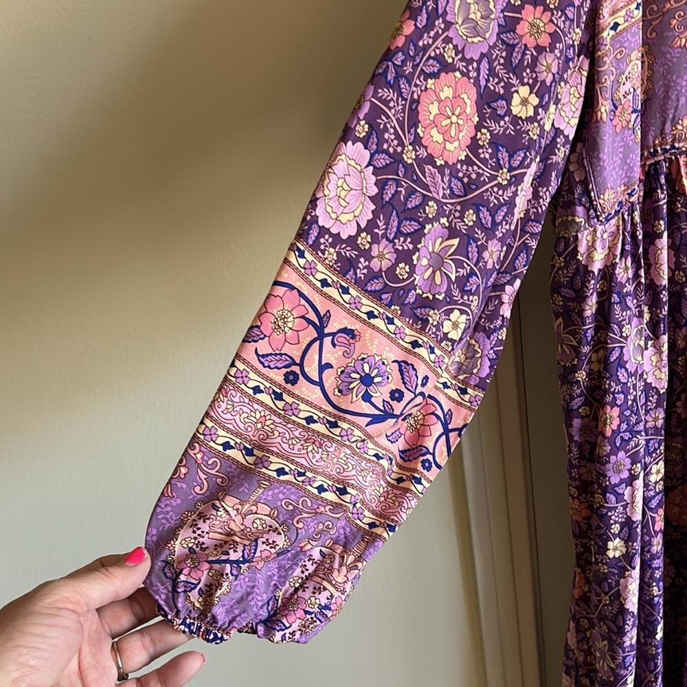 Loose Fitting Floral Boho Style Rayon Dress NWT - Picture 4 of 12